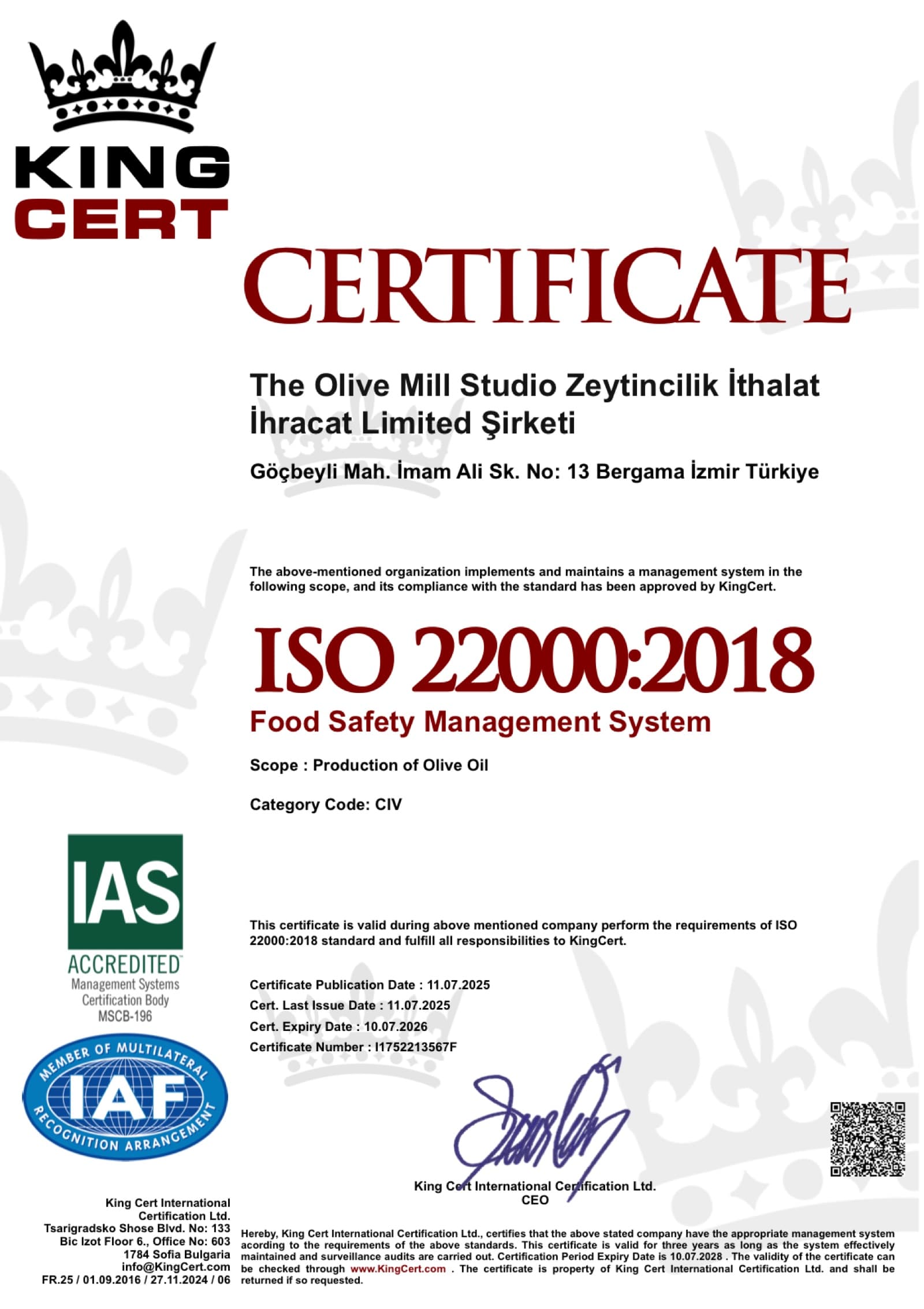 ISO 22000 — Food Safety Management System
